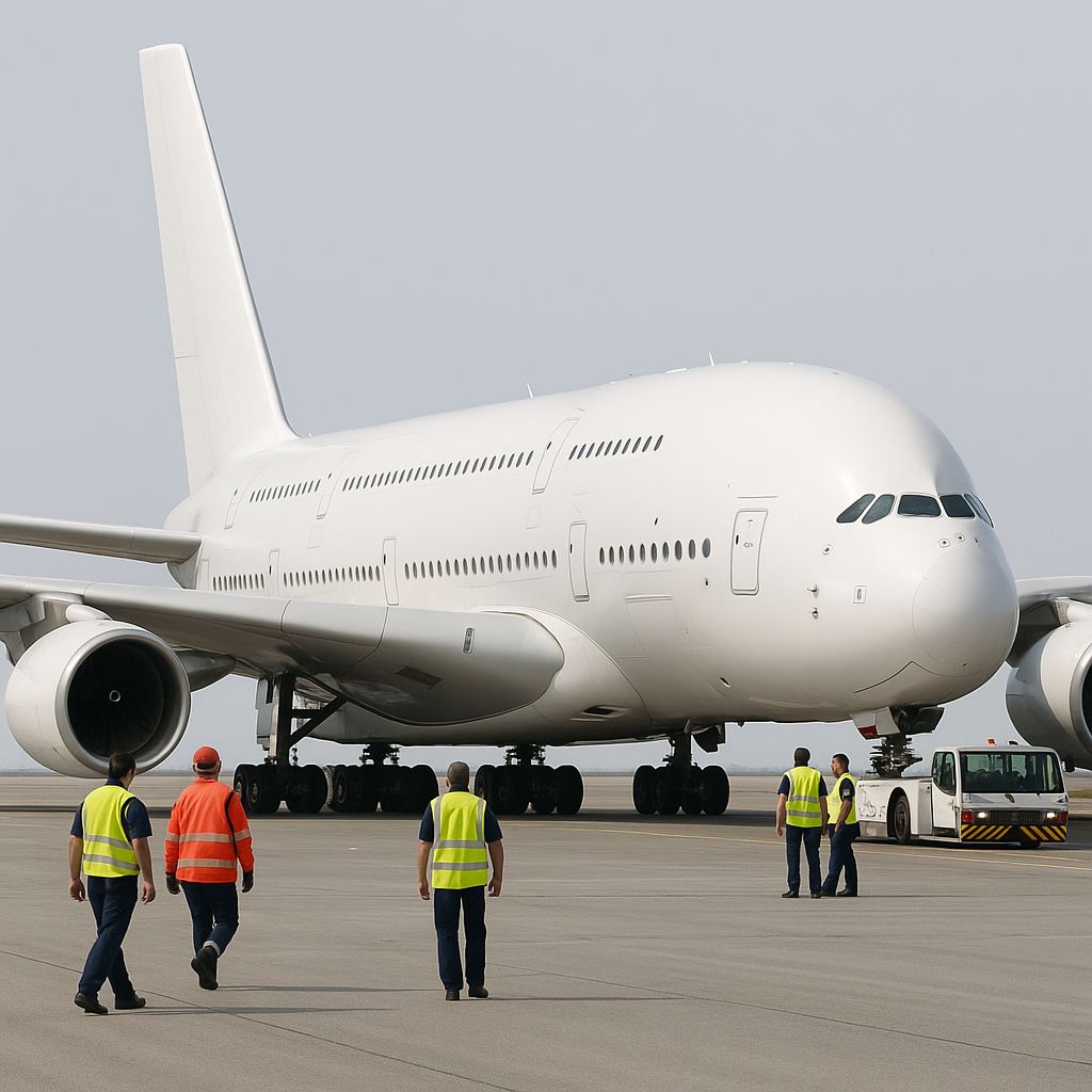 Airbus A380 Ein Bild zum Thema Airbus A380 im Transport, Logistik, Mobilität Kontext