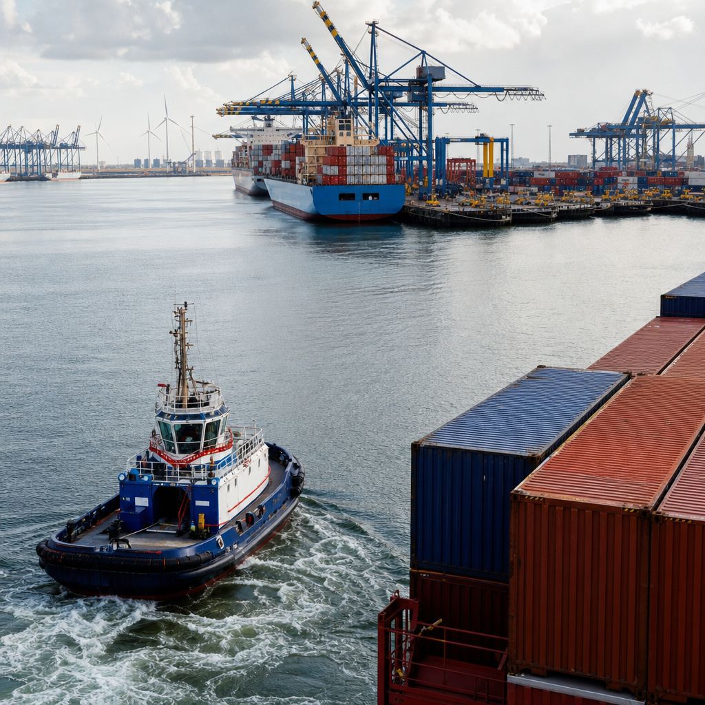 Hafen Rotterdam Ein Bild zum Thema Hafen Rotterdam im Transport, Logistik, Mobilität Kontext