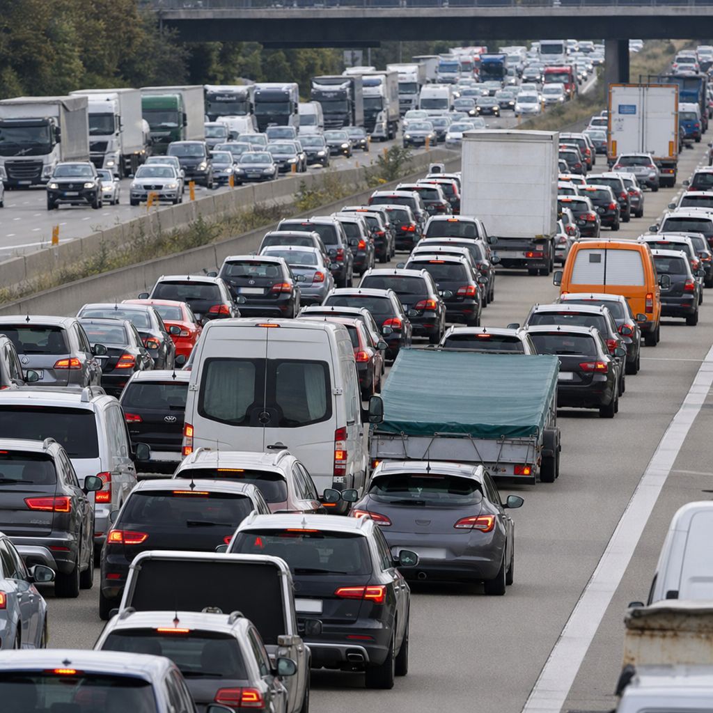 Überlastung der Infrastruktur Ein Bild zum Thema Überlastung der Infrastruktur im Transport, Logistik, Mobilität Kontext